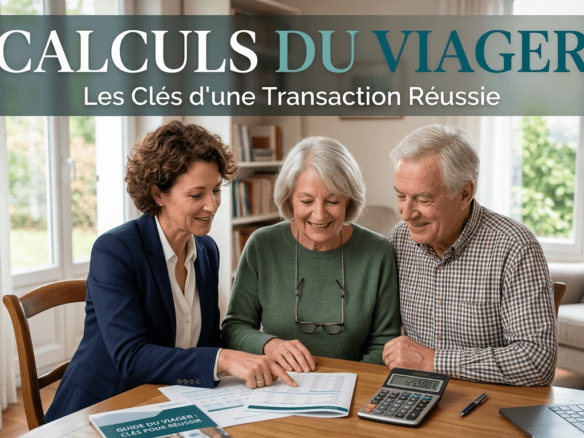 Une image présentant un couple et une conseillère Viagerama dans le calcul du capital et de la rente de leur viager